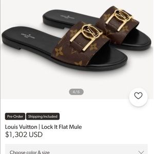 LOUIS VUITTON Lock it Flat Mules